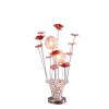 21" Silver and Clear Metal and Faux Crystal Red Roses Bedside Lamp
