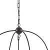 Black Caged Three Light Metal Dimmable Chandelier