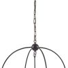 Black Caged Three Light Metal Dimmable Chandelier