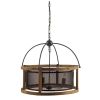 Black Caged Three Light Metal Dimmable Chandelier