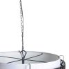 Charcoal Black And White Drum Metal Dimmable Chandelier With Black Shades