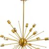 Gold Multi Light Metal Dimmable Chandelier