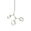Champagne Unique Statement Three Light Metal and Glass Dimmable Chandelier With White Shades