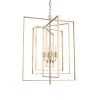 Antiqued Gold Geometric Four Light Metal Dimmable Chandelier