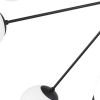 Black Eleven Light Frosted Metal and Glass Dimmable Chandelier With White Shades