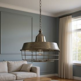 Gold Single Metal Dimmable Ceiling Light With Gold Shades