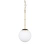 Gold And White Single Metal Dimmable Ceiling Light With White Shades