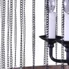 Black And Natural Wood and Metal Cylinder Six Light Dimmable Chandelier