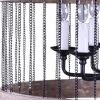 Black And Natural Wood and Metal Cylinder Six Light Dimmable Chandelier