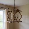 Antiqued Bronze Square And Quatrefoil Metal Dimmable Chandelier