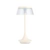 11" White Geometric Modern Industrial Battery Operated Desk Lamp