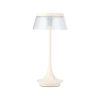 Set of Two 11" White Geometric USB Bedside Lamps With Novelty Shades