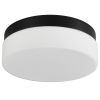 11" Black Metal And Glass Flush Mount Ceiling Light