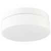 11" White Metal And Glass Flush Mount Ceiling Light