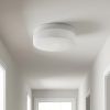 11" White Metal And Frosted Glass Flush Mount Ceiling Light