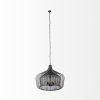 Black Four Light Metal Dimmable Chandelier With Black Shades