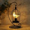 13" Black Metal Pierced Novelty Desk Lamp With Cage Shade