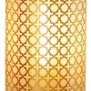 9" Gold Metal Pierced Novelty Desk Lamp With Cylinder Shade