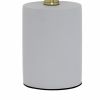 18" Gray Round Bedside Lamp With Drum Shade