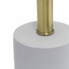 18" Gray Round Bedside Lamp With Drum Shade