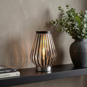 9" Brown Novelty USB Desk Lamp With Cage Shade