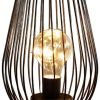 Set of Two 7" Black Metal Pierced Lantern Desk Lamps With Novelty Shades