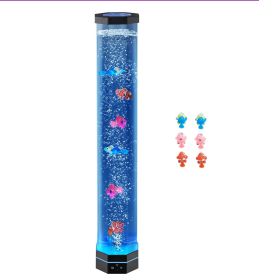 Sensory Bubble Tube Lamp, 2.67 ft Bubble Fish Tube, Sensory Aquarium Lamp with 6 Floating Fish & 16 Color Effects, Remote Control