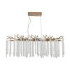 39-inch Modern Golden Pendant Light with Cascading Crystal Strands, Ideal for Living Room, Dining Room and Foyer