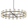 36 Inches Luxury Chandeliers Crystal Living Room Decorative Lights Simple Modern Dining Room LED Lighting,for Home Decor (Bulbs Included)