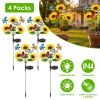 Solar Sunflower Lights Outdoor Waterproof Warm White Solar Landscape Lights with 2 Lighting Modes IP44 Decorative Solar Flower Lights for Yard Patio P