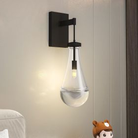 Wall Sconces, Black Wall Sconces Modern Bathroom Lights, Sconces Wall Lighting with Clear Glass