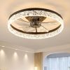 20" Modern Ceiling Fan with Lights and Remote Dimmable Low Profile Ceiling Fans Flush Mount Led Ceiling Fan with Light for Bedroom Living Room Kitchen