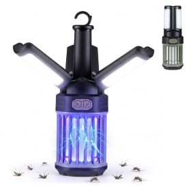 2-in-1 Electric Bug Zapper & Camping Lantern IPX6 Waterproof Rechargeable Mosquito Killer