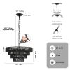 20" Rustic 4-Tier Black Hemp Rope Pendant Light Chandelier with 6 E12 Sockets, Handmade Tiered Boho Ceiling Light Fixture for Dining Room, Kitchen