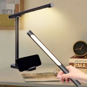 LED Desk Lamp 360°Adjustable, USB Charging Port, 5 Light Modes & Dimmable Brightness, Bedside Lamp for Reading, Craft, Work, Study(Black)