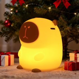 Capybara Night Light, 50-Hour Battery & Pat Control, Squishy Animal Lamp for Kids Room, USB Rechargeable with Timer, Valentines Gifts