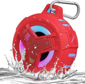 Bluetooth Shower Speaker, Waterproof Portable Speakers IPX7 Floating, True Wireless Stereo BT 5.0 Speaker with Bass, 2000mAh LED Light for Shower