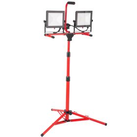 LED Work Light with Stand, 10000 Lumen Dual-head LED Work Light with 27.6\"-68.1\"" Adjustable and Foldable Tripod Stand"