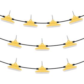 100FT Construction String Lights, 150W 15000LM, 10PCs String Work Light, 5000-5500K, IP65 Waterproof, with Hanging Hooks, for Construction Site