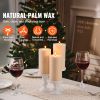 3 Pack White Unscented Pillar Candles, 65 Hours Long Burning Pillar Candle, 3 x 6 Inch Smokeless Unscented Candles, Natural Palm Wax Candles for Home