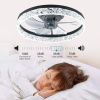 20" Modern Ceiling Fan with Lights and Remote Dimmable Low Profile Ceiling Fans Flush Mount Led Ceiling Fan with Light for Bedroom Living Room Kitchen