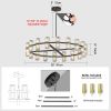 36 Inches Luxury Chandeliers Crystal Living Room Decorative Lights Simple Modern Dining Room LED Lighting,for Home Decor (Bulbs Included)