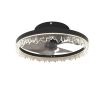 Smart Silent Elegant Black Ceiling Fan with Light – 16-inch Flush Mount LED Chandelier with 5 Invisible Blades, Remote Control & Timer