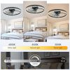 24" Decorative LED Ceiling Fan Light – Modern Flush Mount with Acrylic Ring, Hidden Blades, Remote Control