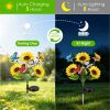 Solar Sunflower Lights Outdoor Waterproof Warm White Solar Landscape Lights with 2 Lighting Modes IP44 Decorative Solar Flower Lights for Yard Patio P