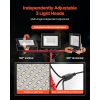 LED Work Light with Stand, 15000 Lumens, Three-Head Portable Camping Light with Individual Switch, Tripod Stand, 10.83 ft Power Cord