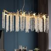 39-inch Modern Golden Pendant Light with Cascading Crystal Strands, Ideal for Living Room, Dining Room and Foyer