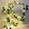 Artificial Ivy Battery Powered String Lights 360Pcs Leaves 100Pcs LED Beads Fake Leaf Fairy Lamps DIY Decorative Night Light For Wedding Kitchen Wall