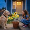 Decorative Solar Sunflower Garden Lights,4 Pack Decorative Butterfly Accent, 2 Lighting Modes, IP44 Waterproof Solar Powered Lights for Outdoor Garden