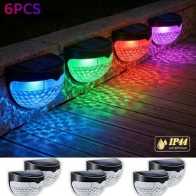 12 PCS RGB Solar Fence Lights,Deck Lights Solar Powered Outdoor Waterproof Fence Lighting For Fence Deck Step Stair Post Wall. (Option: 6Pcs)